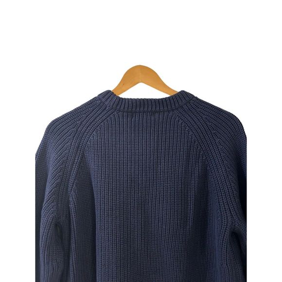 (Sold)Quince Knit Sweater  Cotton Chunky Knit Size Large Womens NWT Navy Blue - Picture 7 of 10